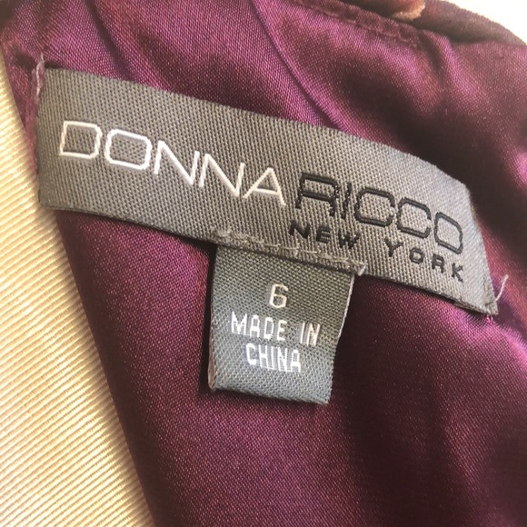 Donna Ricco New York floral purple and red multicolor dress size 6 fully lined - Picture 5 of 5